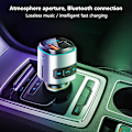 Pikkukuva 3 / 5: V5.0 Bluetooth FM-lähetin autoon, QC3.0 & LED-taustavalaistu langaton Bluetooth-sovitin musiikkisoitin/autosarja handsfree-puheluilla