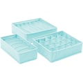 Miniatyrbild 2 av 5: Tyg multifunktionell strumpor förvaringslåda 3-delad låda för hushåll kläder förvaring Organizer Set Fällbar tyg Organizer Låda