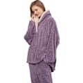 Miniatyrbild 1 av 4: Dam Pyjamas Set av 2 Pyjamas Långa Toppar Byxor Fleece Casual Set Bekväma Varma Korall Fleece Pyjamas Fleece Vinter