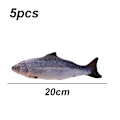 Miniatyrbillede 2 af 5: 5 stk. kattegræs legetøj simulerer fiskeform blød kattegræs interaktiv kæledyrs pude tyggeforsyninger