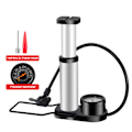 Miniatyrbilde 1 av 5: Sykkelpumpe, 140 PSI Mini Bærbar Sykkelpumpe, Mini Fotpumpe med Trykkmåler, Dobbel Ventil Sykkelpumpe for Sykler, Motorsykler, Svømming