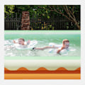 Miniatyrbillede 8 af 8: Oppustelig swimmingpool 3 lag foldbar PVC blæse swimmingpool til indendørs gårdhave orange 1,3 meter