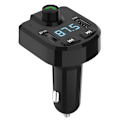 Miniatyrbilde 1 av 5: Bluetooth FM-sender for bil, trådløs FM-sender radiomottakeradapter bilsett, med doble USB-ladeporter, håndfri ringing, musikk