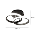 Miniatyrbillede 5 af 5: LED Loftlampe, 42W Moderne Loftlampe, Dobbelt Ring LED Loftlampe 4500K 3360 Lumen, Sort Akryl Loftlampe til Soveværelse, Stue,