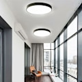Miniatyrbillede 5 af 5: LED loftslampe med automatisk radar og bevægelsessensor - 12W diameter 23cm sort