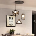 Miniatyrbillede 3 af 6: Retro Pendel Lysekrone E27 LED 40W Burform Industrielt Design Lampe Belysning Sort