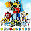 Miniatyrbillede 1 af 5: Samlesæt Byggeklodser Pædagogisk Legetøj Actionfigur Transformation Nummer Robot Deformation Legetøj Til Børn