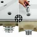 Miniatyrbild 3 av 5: SINK AVLOPPSSATS SIFON SIPHON POP-UP AVLOPPSVENTIL AVLOPP MED ÖVERFLÖDE