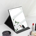 Miniatyrbillede 4 af 5: Bærbart Sammenklappeligt Makeupspejl til Soveværelse, Kosmetikbord, Makeup Spejl med Læderbetræk til Rejser