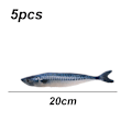 Miniatyrbillede 2 af 5: 5 stk. kattegræs legetøj simulerer fiskeform blød kattegræs interaktiv kæledyrs pude tyggeforsyninger