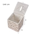Miniatyrbillede 2 af 6: Servietboks Cover Boho Firkantet Macrame Servietholdere til Badeværelser Bondehus Servietholder med Perlespænde Vævet