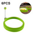 Miniatyrbillede 2 af 5: 6 stk. Silikone Æggering, Æggeringe Non-Stick, Æggekogeringe, Stegt Æg Form eller Pandekage Ringe Nonstick Form Ring Rund