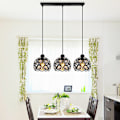 Miniatyrbilde 2 av 4: Pendellampe Moderne Krystall Lysekrone Metall Taklampe 3 Lamper for Soverom Stue Restaurant Svart