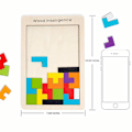 Miniatyrbillede 6 af 7: Tetris Tangram Træpuslespil Didaktisk Læringslegetøj Stk. Intelligens Pædagogisk Legetøj til Børn i Alderen 3 År og Op