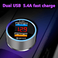 Miniatyrbillede 2 af 5: Biloplader Quick Charge 3.0 - Dobbelt USB 5.4A/30W Hurtig Biloplader Adapter - QC 3.0 3A + Smart IC 2.4A Sølv