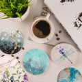 Miniatyrbillede 5 af 5: Absorberende keramiske sten coasters, Guldsmed, Sten coasters