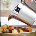 Miniatyrbillede 5 af 5: Sovsekande Rustfrit Stål Dobbeltisoleret Termo Sovsekande Sovsekop Sovseskål med Låg til Servering af Sovs, Creme, Dip (750ml)