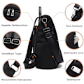 Miniatyrbild 3 av 5: CHARMORE Damryggsäck Vattentät Nylon Skolväska Anti-stöld Daypack Axelväska Lätt Reseryggsäck