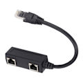 Pikkukuva 4 / 8: RJ45-jakajasovitin, 1 uros - 2 naarasporttia, Ethernet-liitin verkkoon, kotiin ja toimistoon