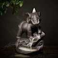 Miniatyrbilde 4 av 5: Elefant Røkelsesholder med 20 Refluks Røkelseskjegler, Asiatisk Keramisk Refluks Røkelsesbrenner Røkelsesholder