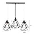 Miniatyrbillede 5 af 5: LED Pendel Loftlampe Fe Lampe Soveværelse Lysekrone 3 E27 Lysarmatur med Barholder, Sort