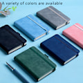 Miniatyrbillede 5 af 5: 2-pak Lined Journal Notebook, Hardcover PU Læder Notebook, A7, Lille Lomme Notebook Bulk