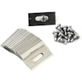 Miniatyrbilde 4 av 5: 30 stk. 36,5 x 18,5 x 0,65 mm Gressklipperblader i rustfritt stål, gressklipperblader med skruer for, gressklipperdeler og tilbehør