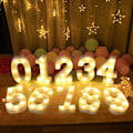 Miniatyrbillede 2 af 5: LED Tal Lampe Nummer Belyste Cifre 1, Varmt Hvide Lys