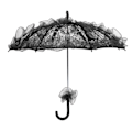 Miniatyrbillede 2 af 8: Brude Paraply Bryllup Unik Foldbar Blonde Stof Parasol Paraply Performance Rekvisitter Sort