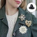 Miniatyrbillede 6 af 7: Plastik Pin Bagsider, 60 stk. Sorte Runde Plastik Badge Bagsider Udskiftning Uniform Låsende Pin Bagsider Sommerfugl Kobling til Reversnåle Smykkefremstilling Hatte