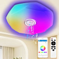 Pikkukuva 1 / 5: 48W Himmennettävä LED-kattovalaisin Bluetooth-kaiuttimella, Ø39cm RGB Bluetooth-kattovalaisin kaukosäätimellä ja sovellushallinnalla, LED-musiikkikattovalaisin