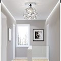 Miniatyrbillede 2 af 5: Mini Loftslampe Krystal Lysekrone Semi Flush Mount Loftslampe Moderne Loftslampe Armatur til Entré Køkken Ø Soveværelse