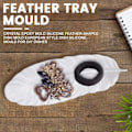 Miniatyrbillede 3 af 5: Silikoneform Fjer Resin Bakke Smykkeplade DIY Epoxy Vinge Engel Fadeforme Stor Opbevaringsform Håndværk Fad Støbeboks (1 stk)