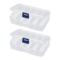 Miniatyrbillede 1 af 5: Klar synlig plastik opbevaringsboks kosmetiske værktøjer opbevaringsboks makeup værktøjer fiskegrej tilbehørsboks (2 pak)