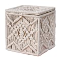 Miniatyrbillede 1 af 6: Servietboks Cover Boho Firkantet Macrame Servietholdere til Badeværelser Bondehus Servietholder med Perlespænde Vævet