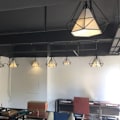 Miniatyrbillede 2 af 6: Retro industriel loftlampe 25cm i hvid diamantform, pendel til spisestue, bar, soveværelse