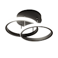 Miniatyrbillede 1 af 5: LED Loftlampe, 42W Moderne Loftlampe, Dobbelt Ring LED Loftlampe 4500K 3360 Lumen, Sort Akryl Loftlampe til Soveværelse, Stue,