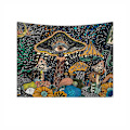 Miniatyrbillede 1 af 5: Svampetapet Øjne Mural Havdyr Vægophæng Boho Tapestry Æstetisk Ocean Psykedelisk Dekorativt Tapet til Soveværelse, 150x130cm
