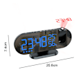 Miniatyrbillede 4 af 5: Digital Projektions Vækkeur, LED Spejl Vækkeur Radio med 180° Projektor, Dobbelte Alarmer, USB Oplader, 12/24 Timer, Snooze Model, Radio Vækkeur