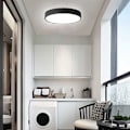 Miniatyrbilde 3 av 5: LED automatisk radar taklampe med bevegelsessensor for husholdningsbruk - 12W diameter 23cm svart