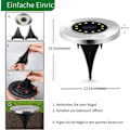 Miniatyrbillede 3 af 5: Solar Jordlamper Udendørs 10 Stk, 12 LED'er Varm Hvid Solcellelamper