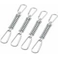 Miniatyrbilde 1 av 5: Loop Fjærspennings Blindfeste - Solseilfester Rustfritt Stål Tilbehør med 4 Spiralformede Fjærer 8 Karabinkroker for Telt Markiser Camping, 4 Stk