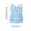 Miniatyrbillede 4 af 7: 2 stk. Ultra Absorberende Hår Hurtigtørrende Håndklæde Mikrofiber Hårtørre Wrap Turban Sød Katteøre Hætte Bade Værktøj Hat til Kvinder Piger