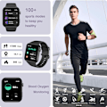 Miniatyrbillede 4 af 5: Smartwatch til mænd og kvinder med understøttelse af opkald og modtagelse af opkald, kunstig intelligens stemmeassistent, iltmætning/puls/søvn