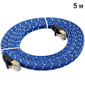 Miniatyrbillede 1 af 5: Nylon Cat 7 Ethernet Kabel, Cat7 RJ45 Netværks Patch Kabel Fladt 10 Gigabit 600Mhz LAN Ledning Kabel Afskærmet til Modem, Router, PC, Mac, Laptop,