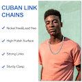 Miniatyrbillede 6 af 7: QttvbTna Cubanske Led Kæder, 5mm Herre Cubansk Led Kæde Halskæde Rustfrit Stål Hip Hop Halskæder, Hals Led Kæder til Mænd Kvinder, Gave til Kvinder Mænd