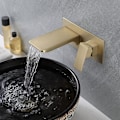 Miniatyrbild 5 av 5: Vattenfall Badrum Väggmonterad Kran, Väggmonterad Blandare Mässing Väggmonterad Vattenfall Kran (Borstad Guld)