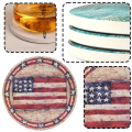 Miniatyrbillede 3 af 5: Absorberende keramiske sten coasters, Guldsmed, Sten coasters