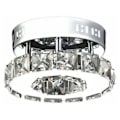 Miniatyrbillede 1 af 5: Rund krystal loftslampe lysekrone loftslampe til entré, stue, soveværelse og spisestue (hvid) - Hvid