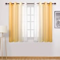 Miniatyrbild 1 av 5: Fönstergardiner Topp Semi Sheers Semi Voile Gradient Grommet Topp Gardiner för Sovrum och Vardagsrum, 1 st paneler